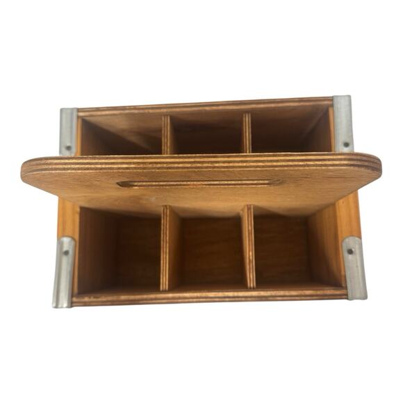 The Whisperwood Collection Anheuser-Busch Wooden 6 Pack Beer Bottle Carrier USA - Picture 6 of 7